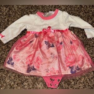 0-3 month long sleeve girls dress